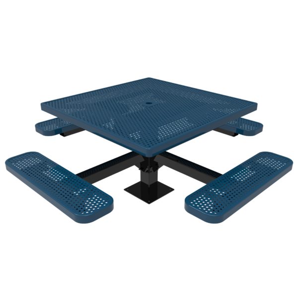 46in Square Pedestal Table -Punched Steel - Surface Mount